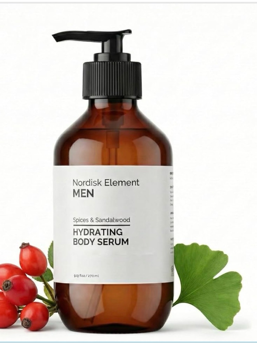 New. Men Hydrating Body Serum - spices and sandalwood